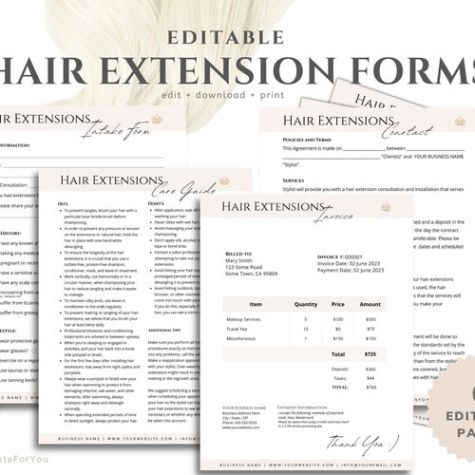 Costum Hair Extension Consultation Form Template Doc Example