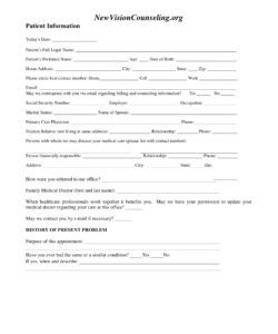 Costum Holistic Therapy Consultation Form Template Word Example