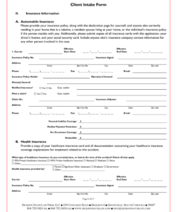 Costum Law Firm Intake Form Template Doc Sample