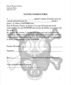 Costum Tattoo Consent Form Template Word