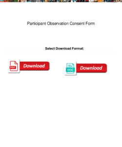 Editable Child Observation Consent Form Template Doc Sample