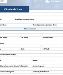 Editable Law Firm Intake Form Template Doc Sample