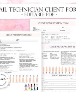 Editable Nail Technician Consultation Form Template Excel