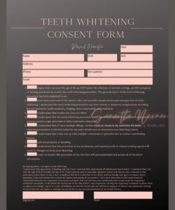 Editable Teeth Whitening Consent Form Template Word