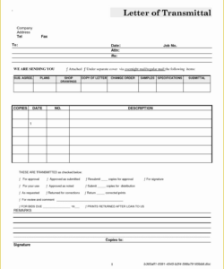 Free Construction Transmittal Form Template  Sample