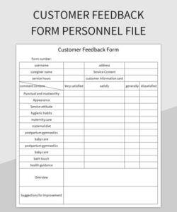 Free Delivery Feedback Form Template Doc Example