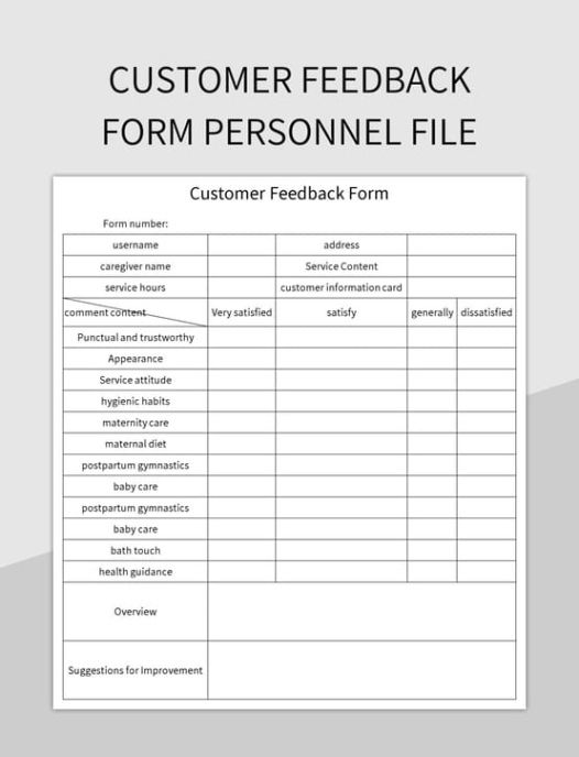 Free Delivery Feedback Form Template Doc Example