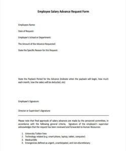 Free Employee Cash Advance Form Template Pdf