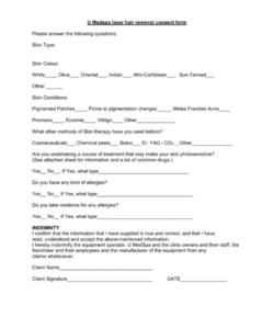 Free Laser Hair Removal Consultation Form Template Pdf