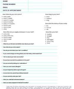 Free Laser Hair Removal Consultation Form Template Word Example