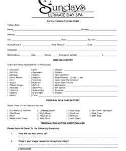 Free Massage Therapy Consultation Form Template Word Sample