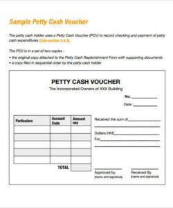 Free Petty Cash Advance Form Template Word Example