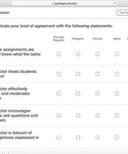 Instructor Feedback Form Template Word Example