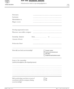 Internship Feedback Form Template Doc