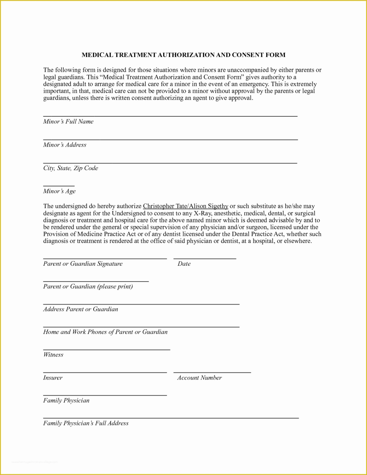 Patient Informed Consent Form Template Word