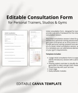 Personal Trainer Consultation Form Template Doc