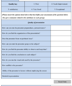 Printable Appraisal Feedback Form Template  Example