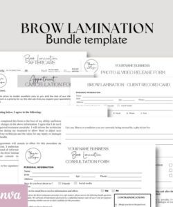 Printable Brow Lamination Consultation Form Template Doc Sample