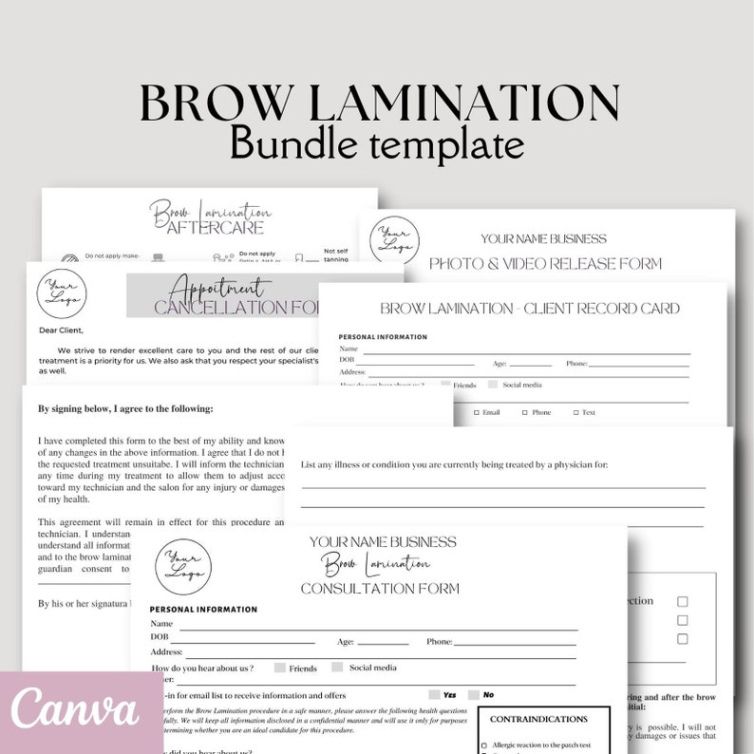 Printable Brow Lamination Consultation Form Template Doc Sample