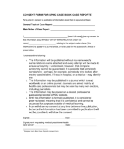 Printable Clinical Trial Informed Consent Form Template Excel Sample