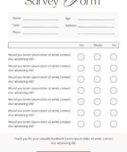 Printable End User Feedback Form Template