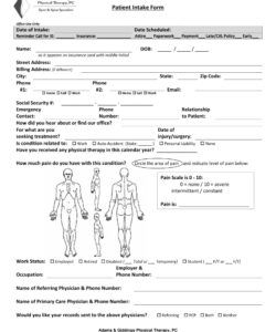 Printable Fitness Consultation Form Template Pdf