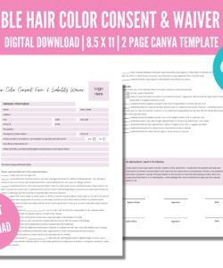 Printable Hair Color Consent Form Template Pdf