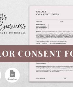 Printable Hair Color Consent Form Template Pdf Example