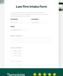 Printable Law Firm Intake Form Template  Sample