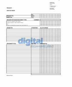 Printable Material Transmittal Form Template Doc