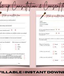 Professional Aromatherapy Consultation Form Template Word Sample