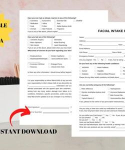 Professional Beauty Therapy Consultation Form Template Doc