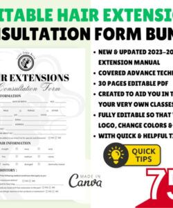 Professional Hair Extension Consultation Form Template Doc