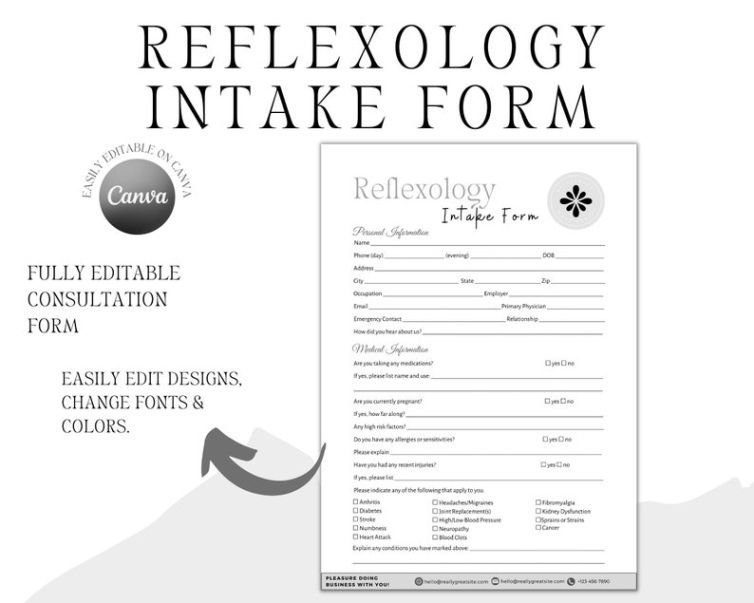 Professional Massage Therapy Consultation Form Template Excel Example