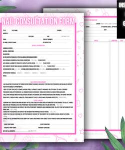 Professional Nail Technician Consultation Form Template Word Example