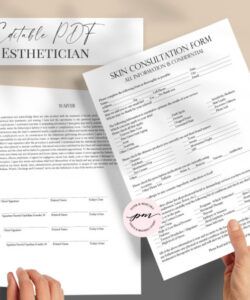 Professional Skin Care Consultation Form Template Excel Sample