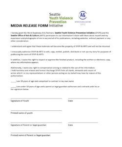 Professional Social Media Consent Form Template Word