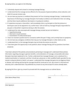 Professional Therapy Informed Consent Form Template Word Sample