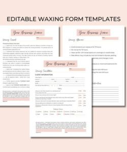 Professional Waxing Consultation Form Template  Sample