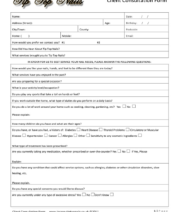 Tattoo Consultation Form Template Word