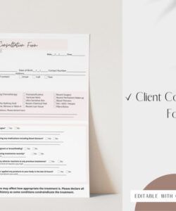 Waxing Consultation Form Template Pdf