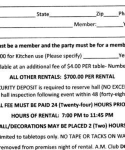 Banquet Hall Rental Agreement Template Doc Sample