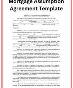 Blank Assumption Of Debt Agreement Template Excel