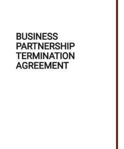 Blank Business Partnership Separation Agreement Template Doc