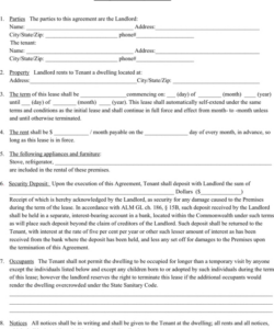 Blank Week To Week Rental Agreement Template Pdf