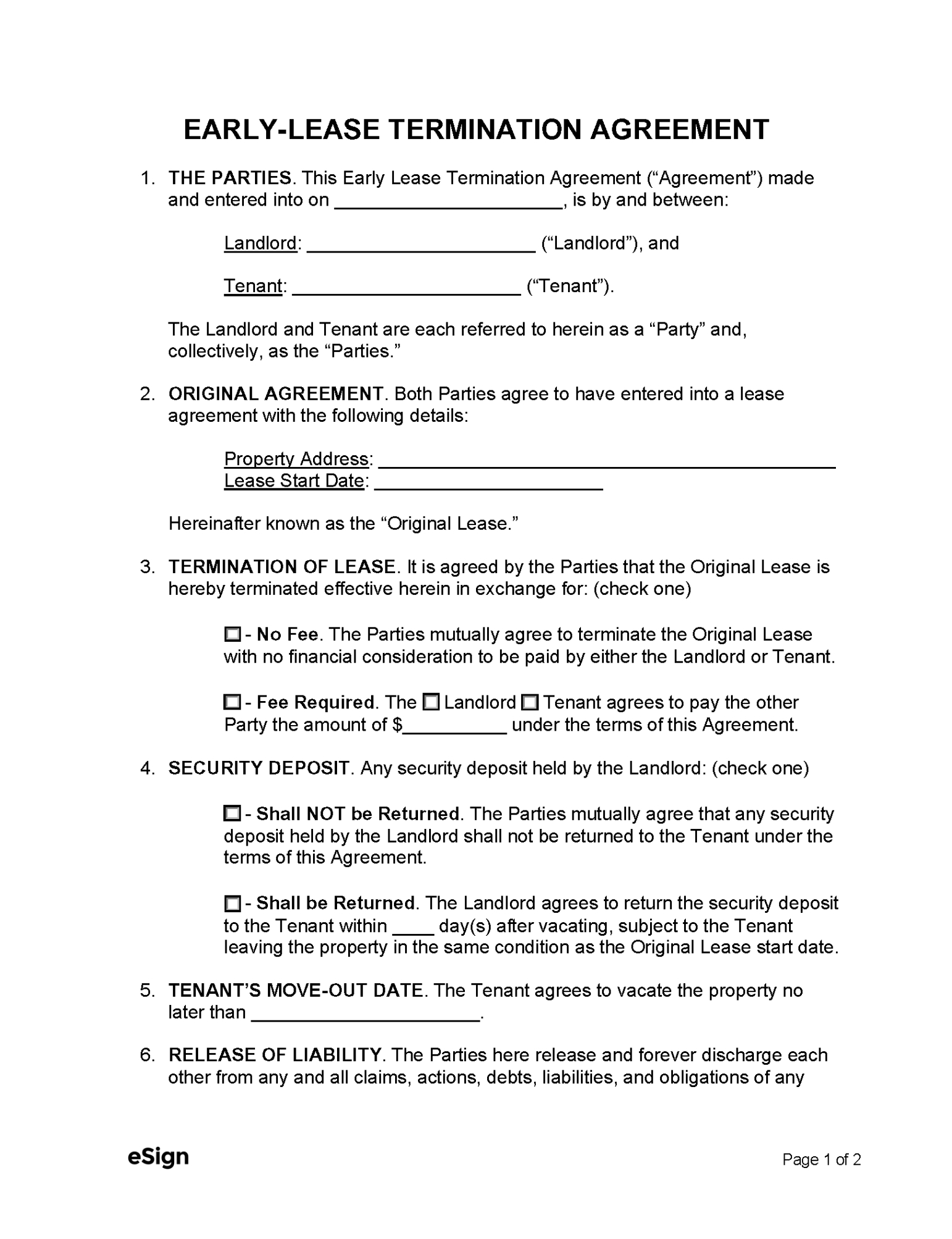 Custom Termination Of Lease Agreement Template