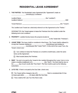 Editable Short Rental Lease Agreement Template Word Sample