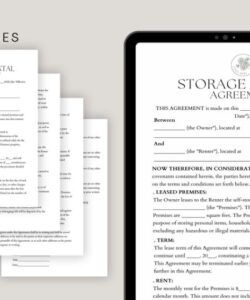 Editable Storage Space Rental Agreement Template Word