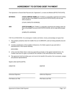 Free  Assumption Of Debt Agreement Template Excel