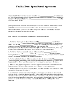 Free  Audio Visual Rental Agreement Template Pdf Sample